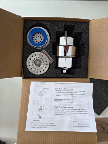 Chrome shower head filter kit - shower,