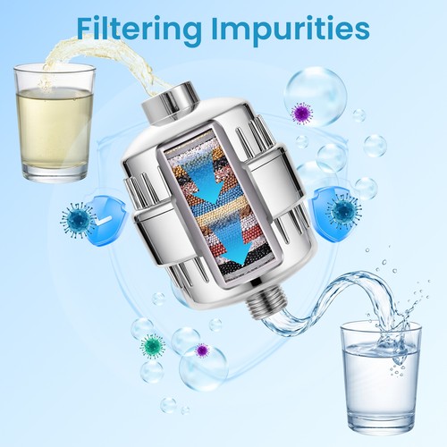 Shower filter with - filter, replaceable
